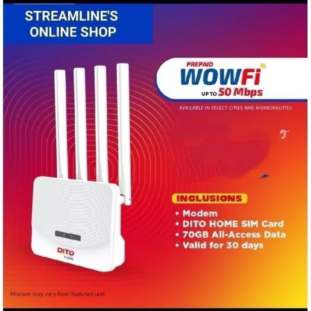 DITO Home WiFi Lite w/ 70GB Data for 30 Days 4G FREE SIM | Shopee ...