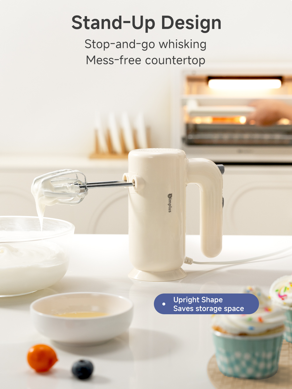 Simplus Multifunctional Electric Hand Mixer-Lightweight Cream Whipper ...