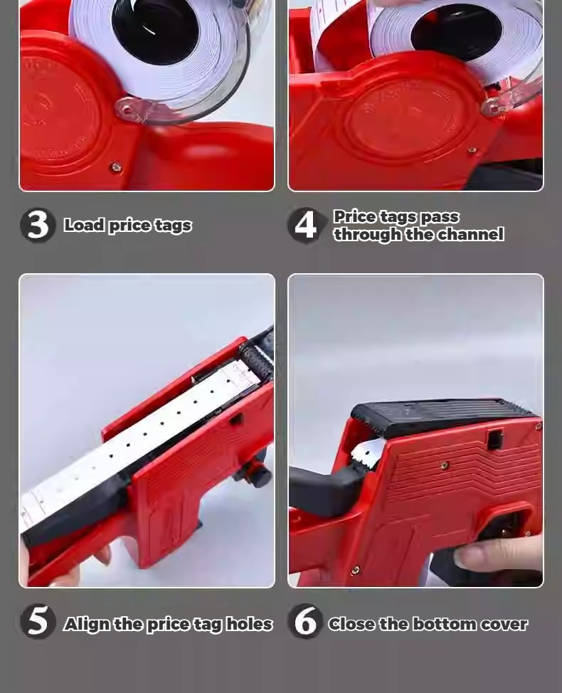 Price Tag Gun with dust cover and Refillable Ink Roller price tag ...