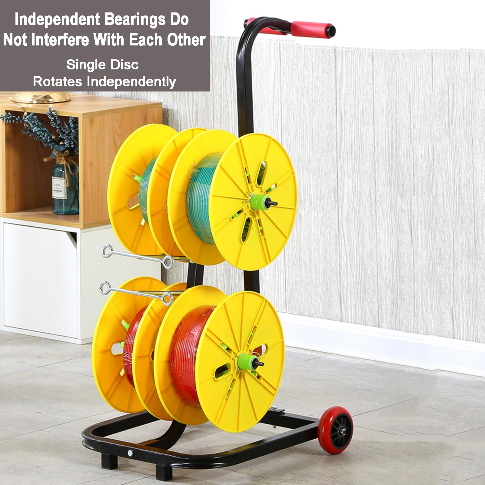 DEKES Wire Spool Rack,Spool Dispenser with Pulley and Handle,Heavy Duty ...