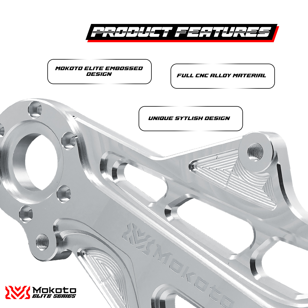 MOKOTO ELITE SERIES SWING ARM CLICK SILVER ELITE-11933 FULL CNC ALLOY ...