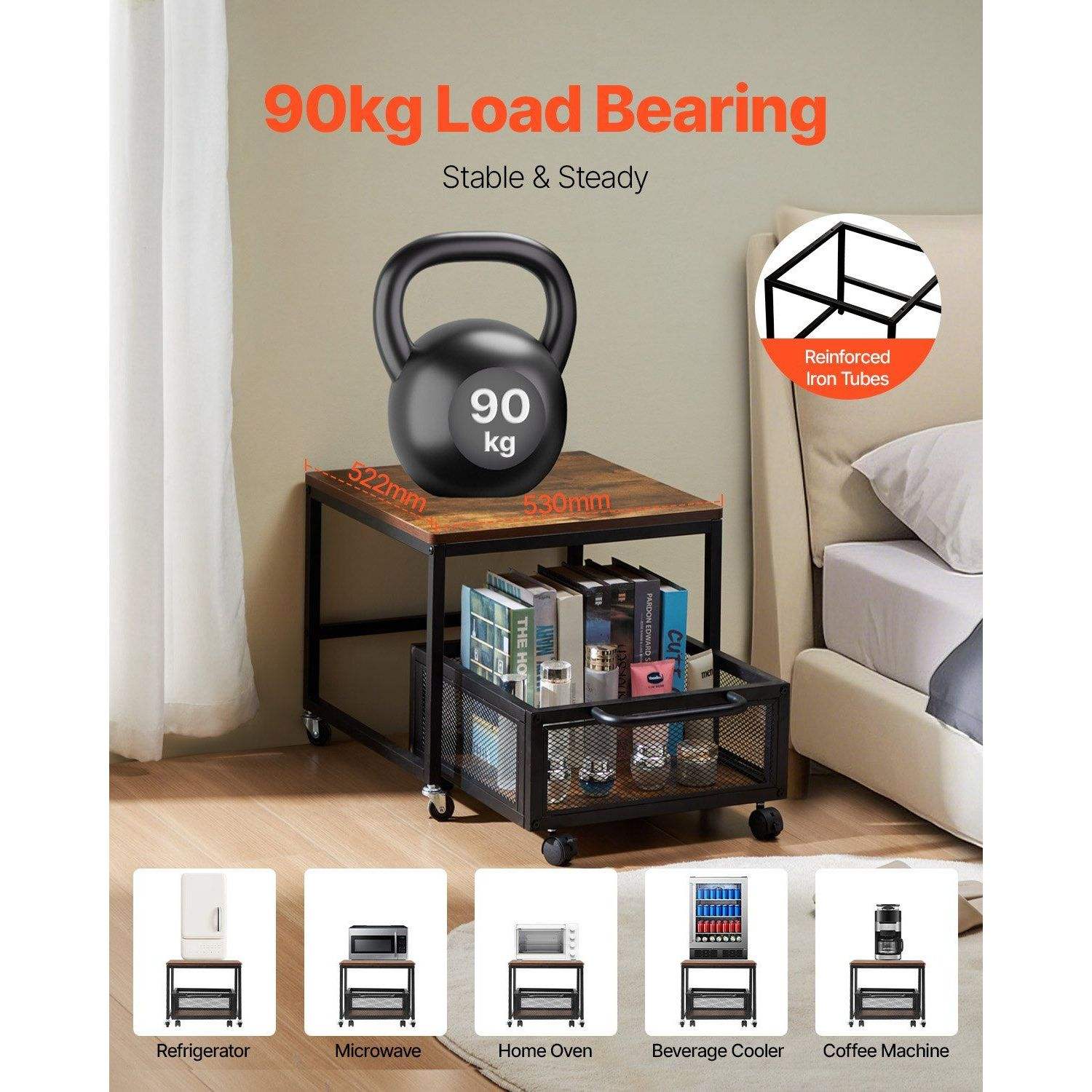 Refrigerator Rack Pull-out With Drawer Wheels Metal Heavy Printer Mini ...