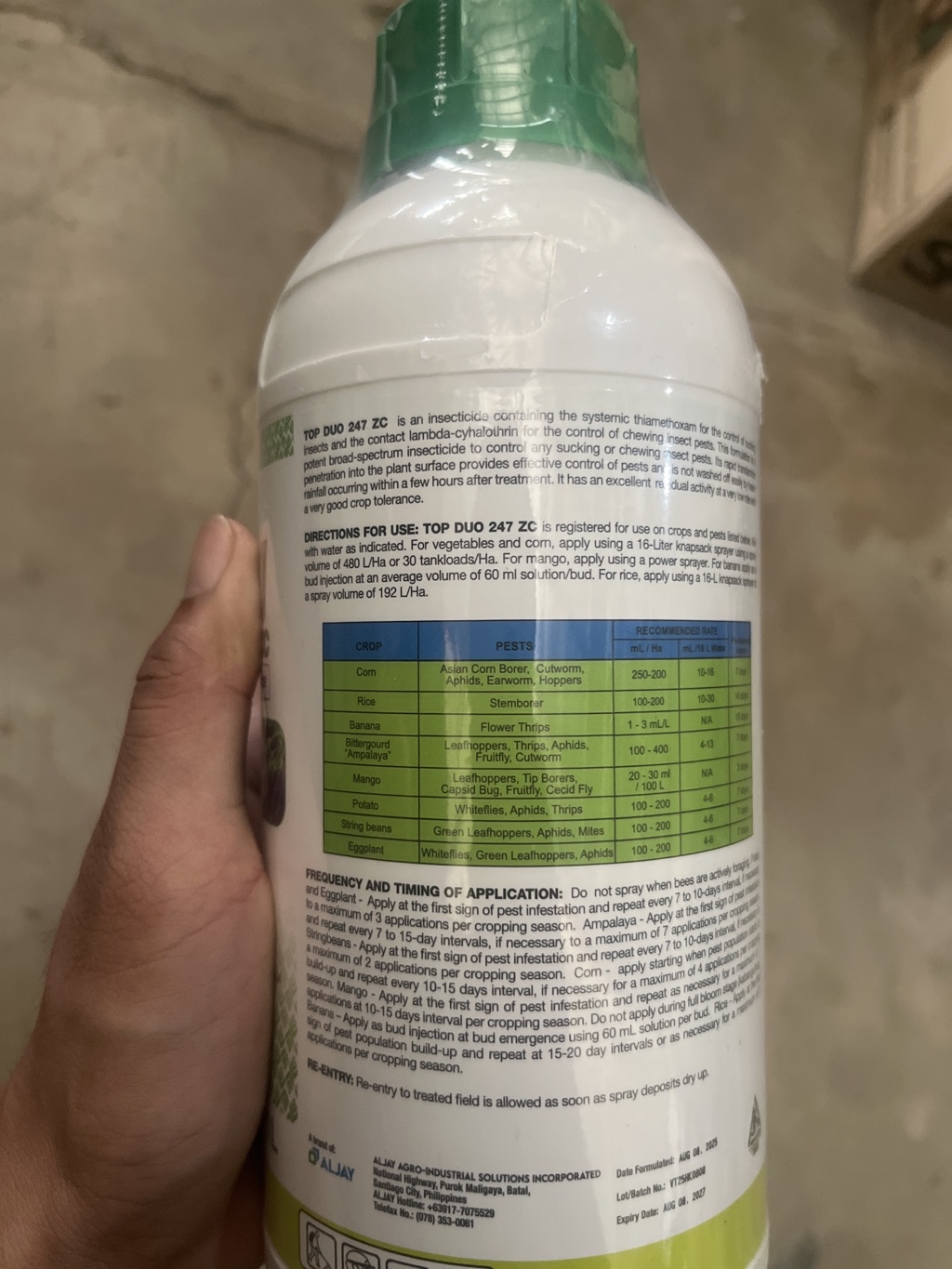 Top Duo Insecticide 247 ZC - Thiamethoxam + Lambda Cyhalothrin Like ...