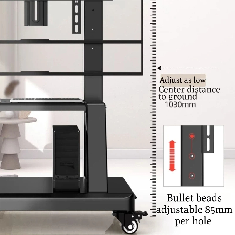 Expose 32-90 Inch Mobile TV Stand 90 Degree Rotation Height Adjustable ...