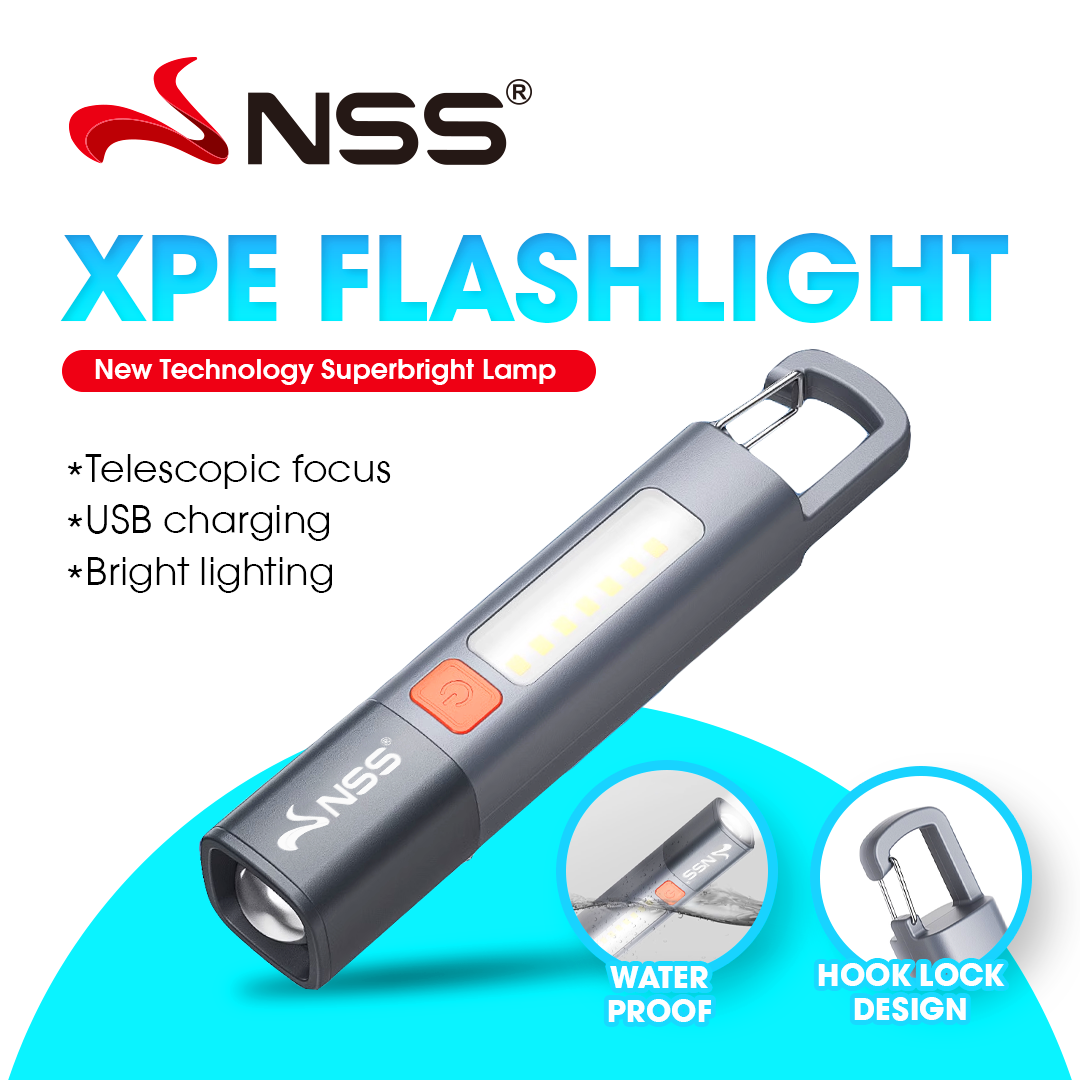 NSS Super Bright Mini Portable Flashlight USB Rechargeable Camping ...