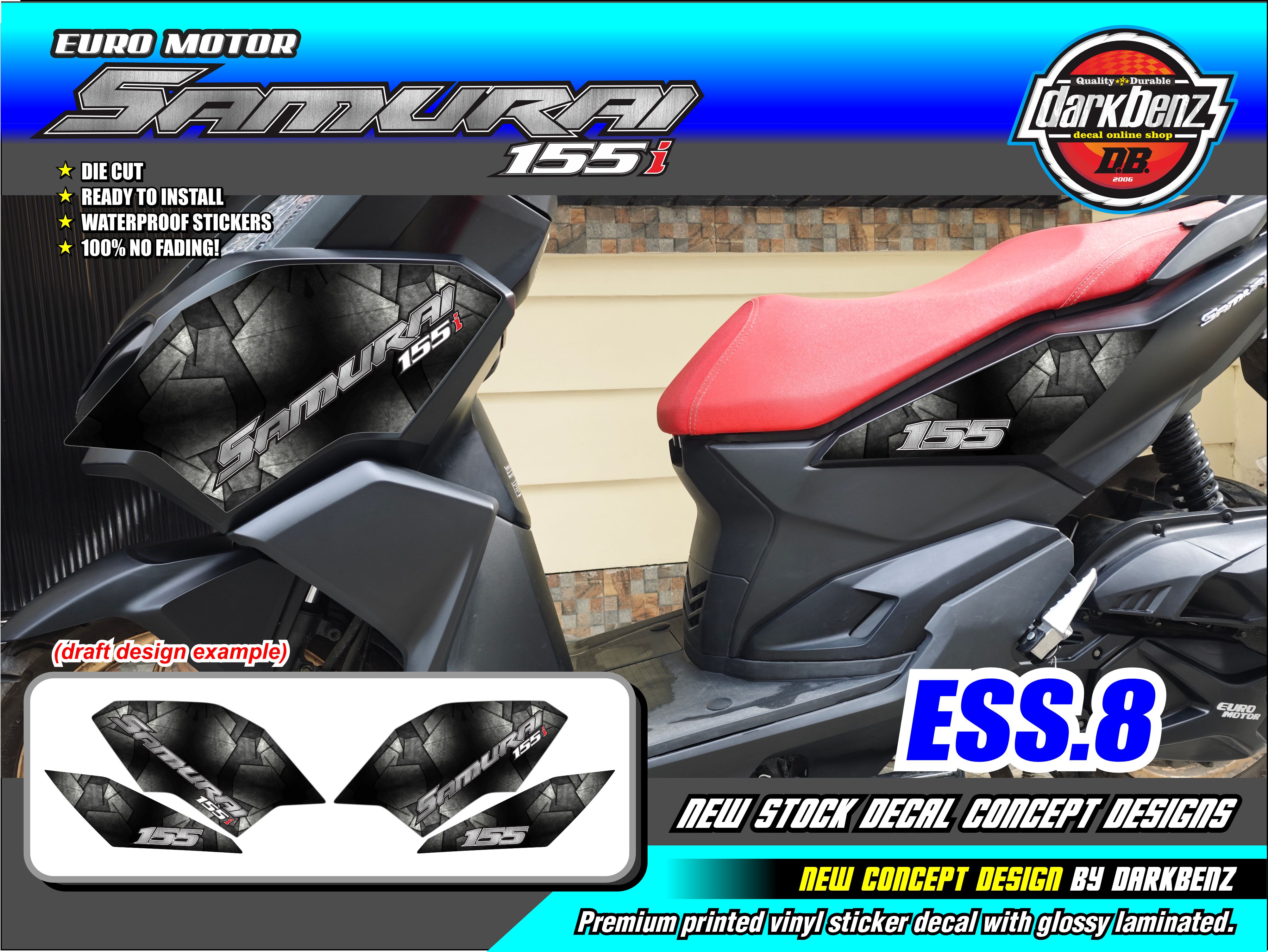 Euro Motor Samurai 155i New Stock Decal Concept Quality Printed Sticker ...
