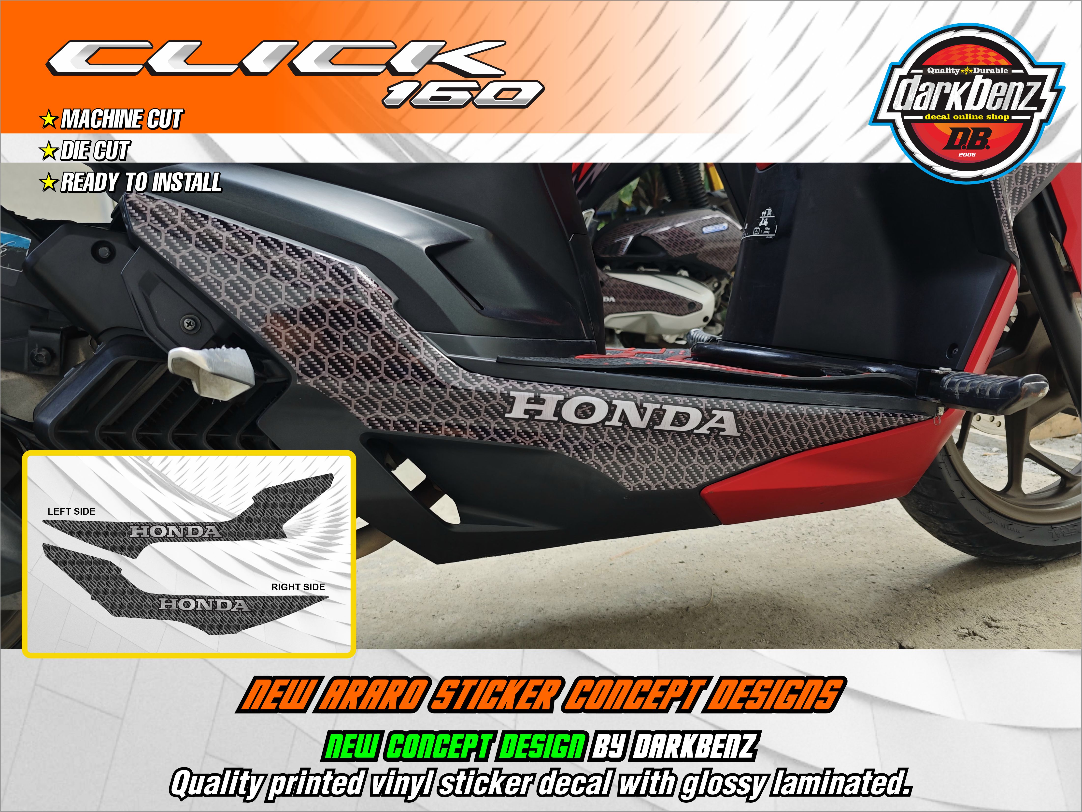 Honda Click 160 V1 New Concept Quality Printed Sticker Decal | custom ...