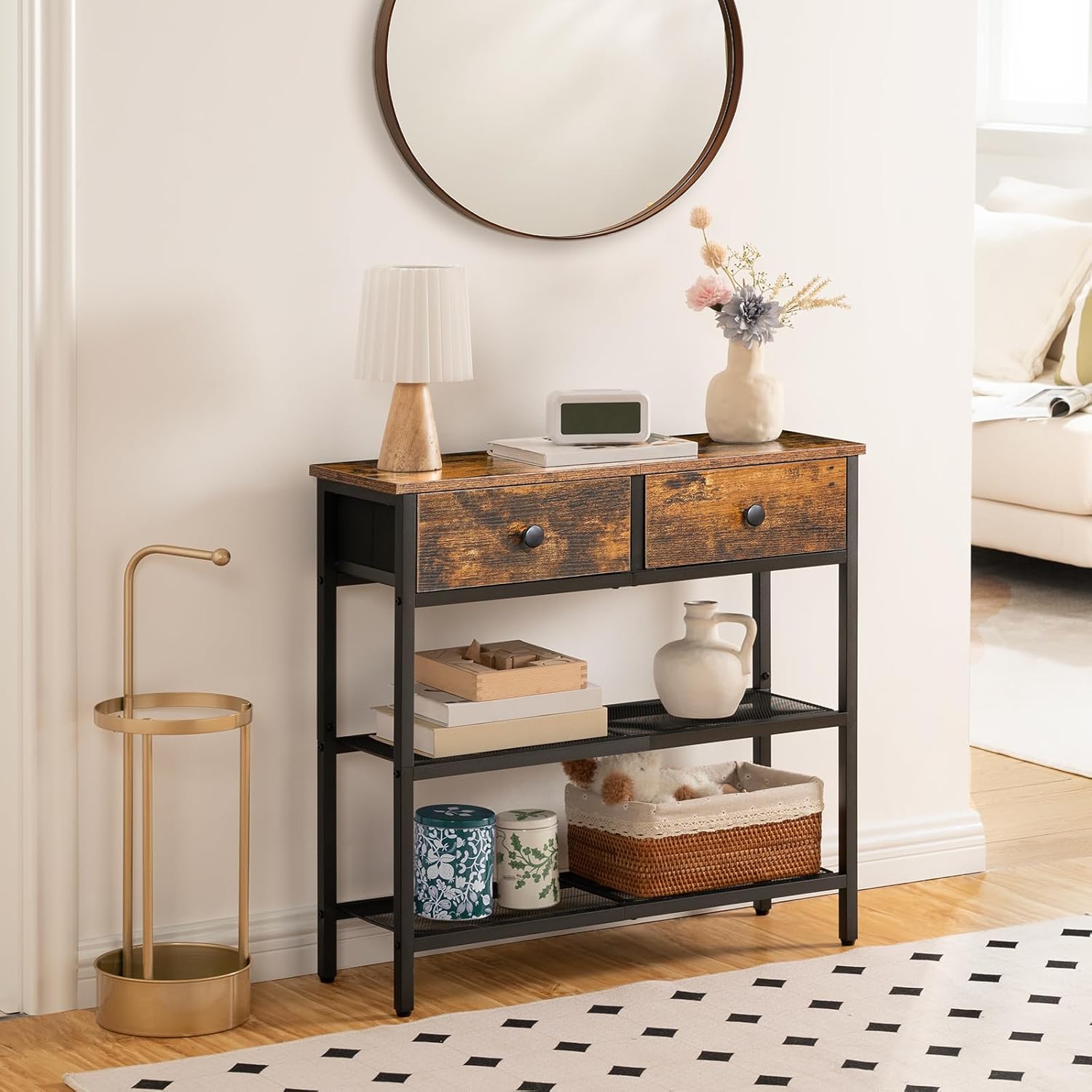 3Layer Sofa Side Table With Storage Kitchen Living Room Display Place ...