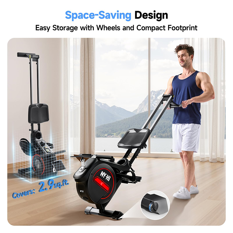 Magnetic Rowing Machine Foldable 16-level Adjustable Resistance ...