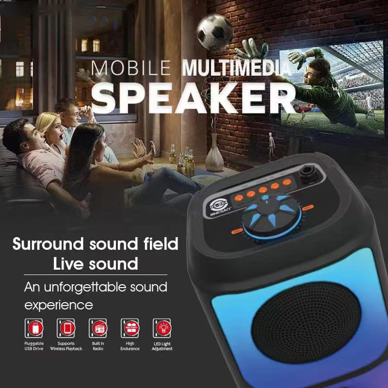 RD Bluetooth Speaker PartyBox Karaoke RGB LED Lights With Free Mic ...