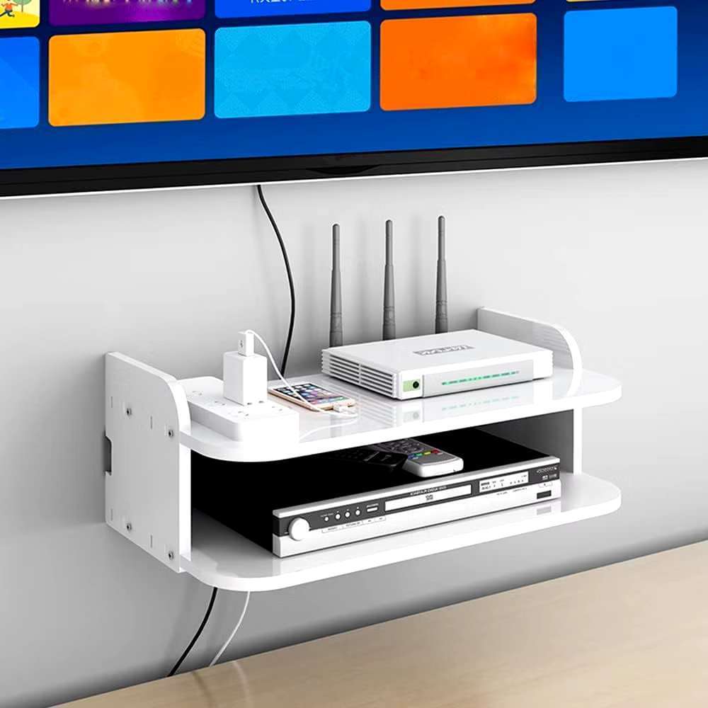 Wall Set Top Box Rack Punching WIFI DVD Storage Rack Living Room TV ...