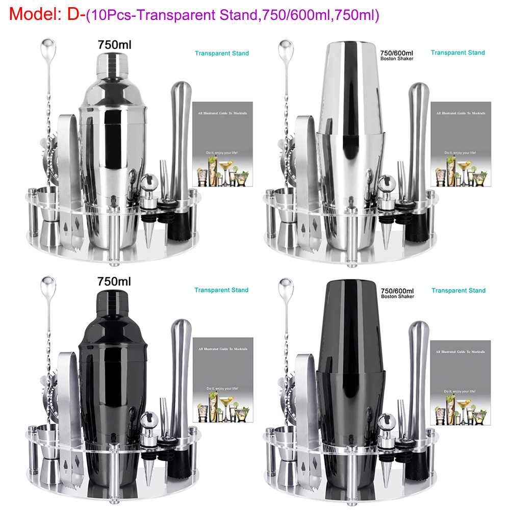 Ship Local 13Pcs 750/600ml Boston Shaker With Stand Cocktail Recipe ...