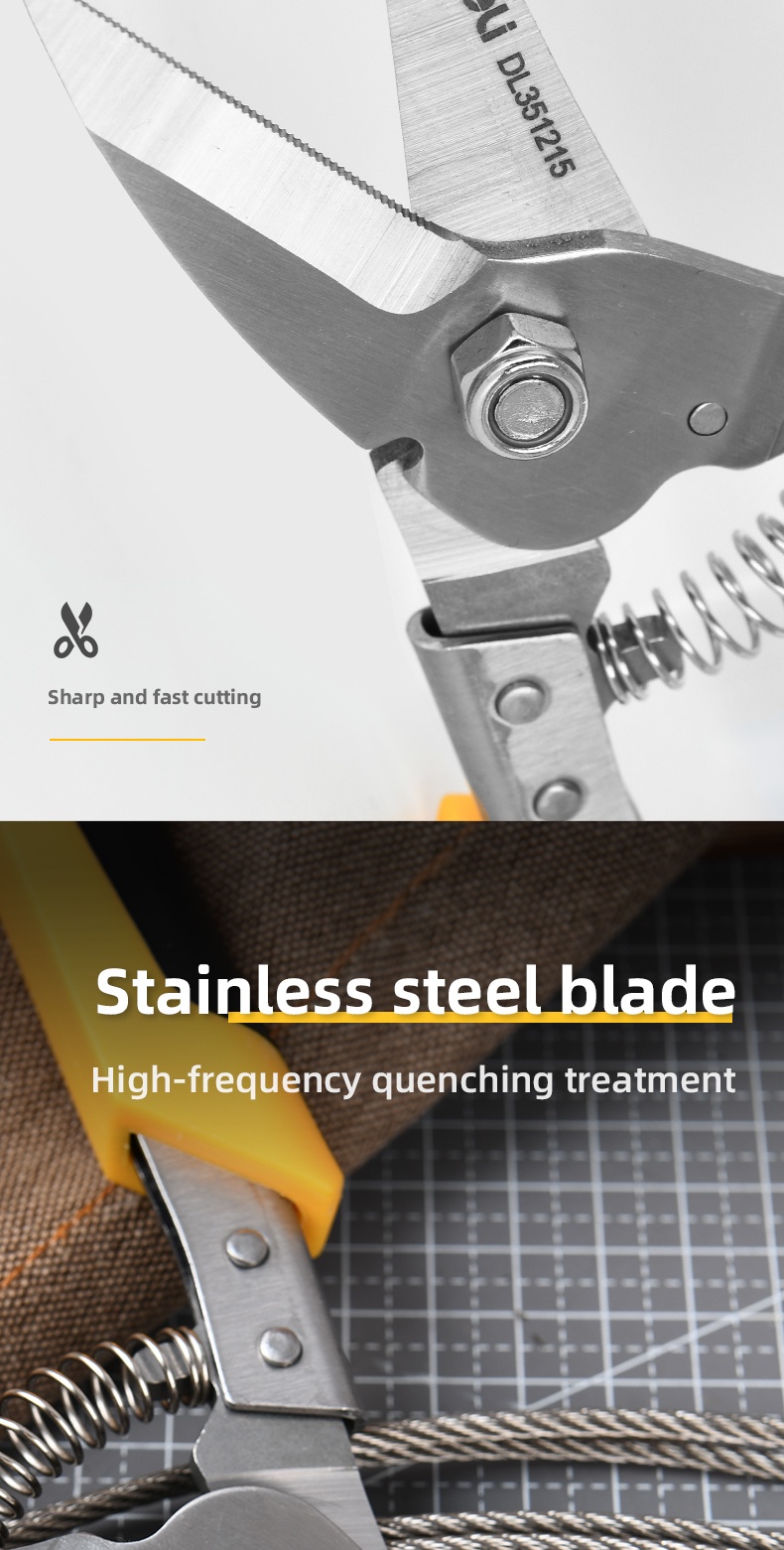 Deli Elbow Keel Cut 8.5-inch Scissors(Yellow Handle) | Shopee Philippines