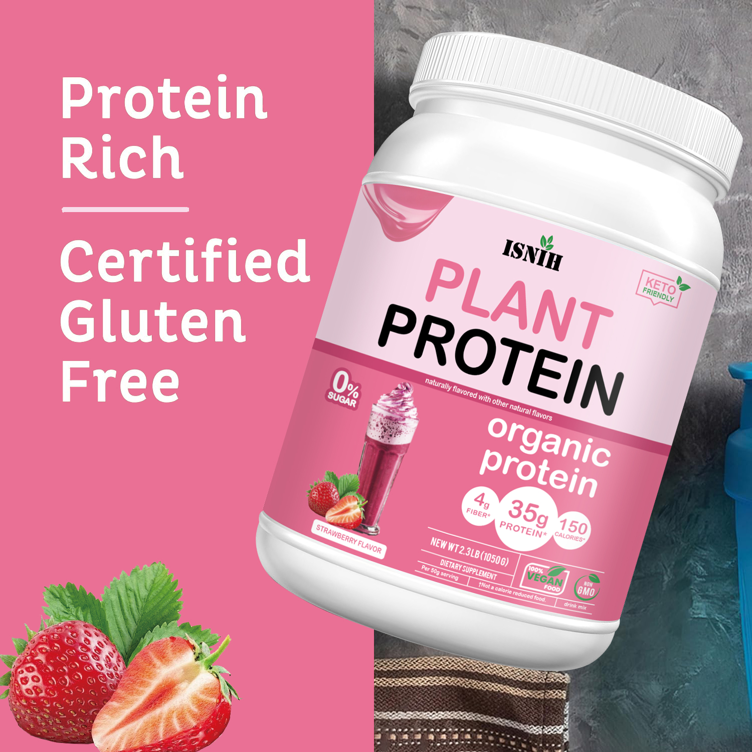 ISNIH Plant Based Protein Powder Support Muscle Recovery and Gut Health ...