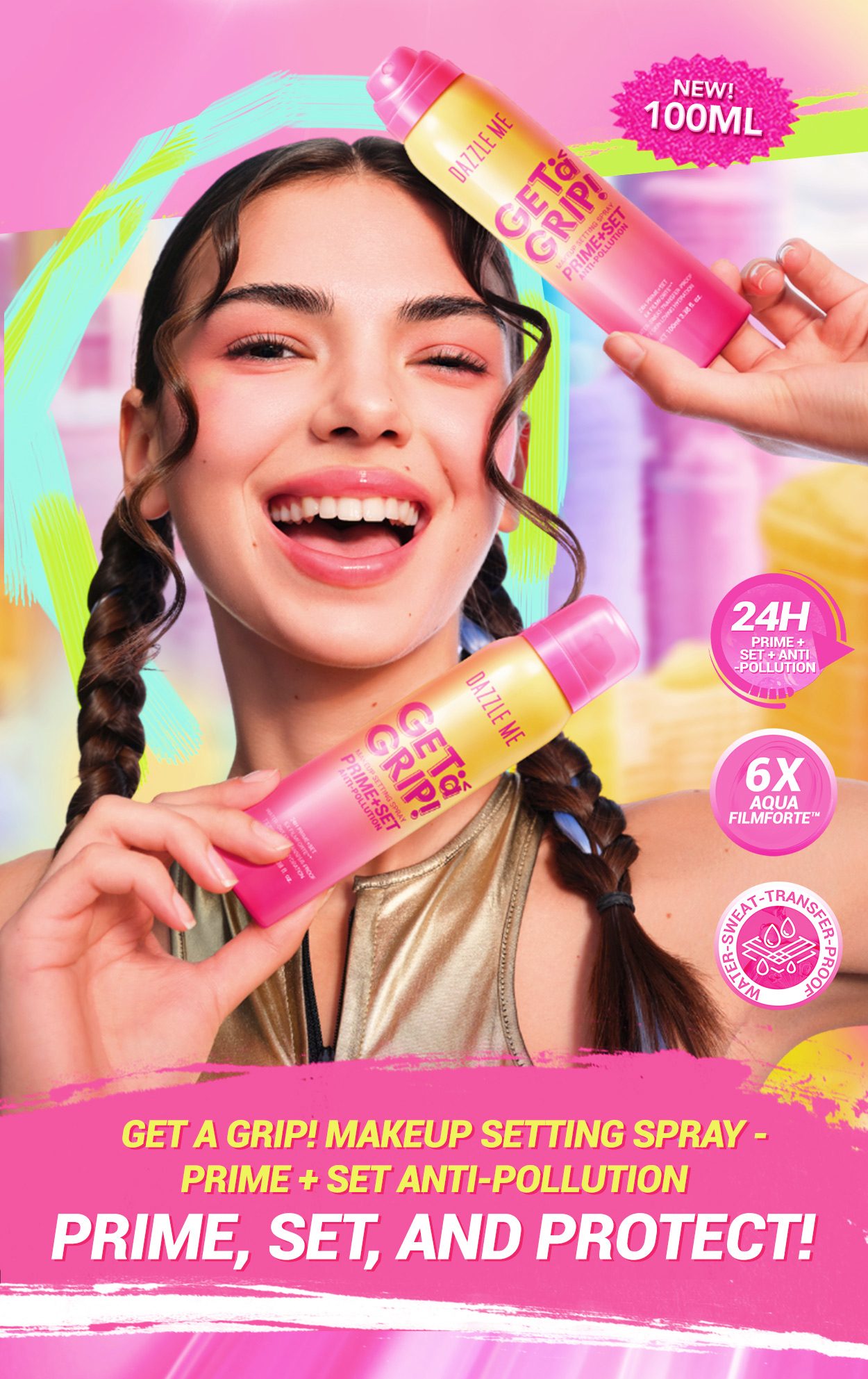 MOST LOVED! | DAZZLE ME Get a Grip! Makeup Setting Spray Prime+Set Anti ...