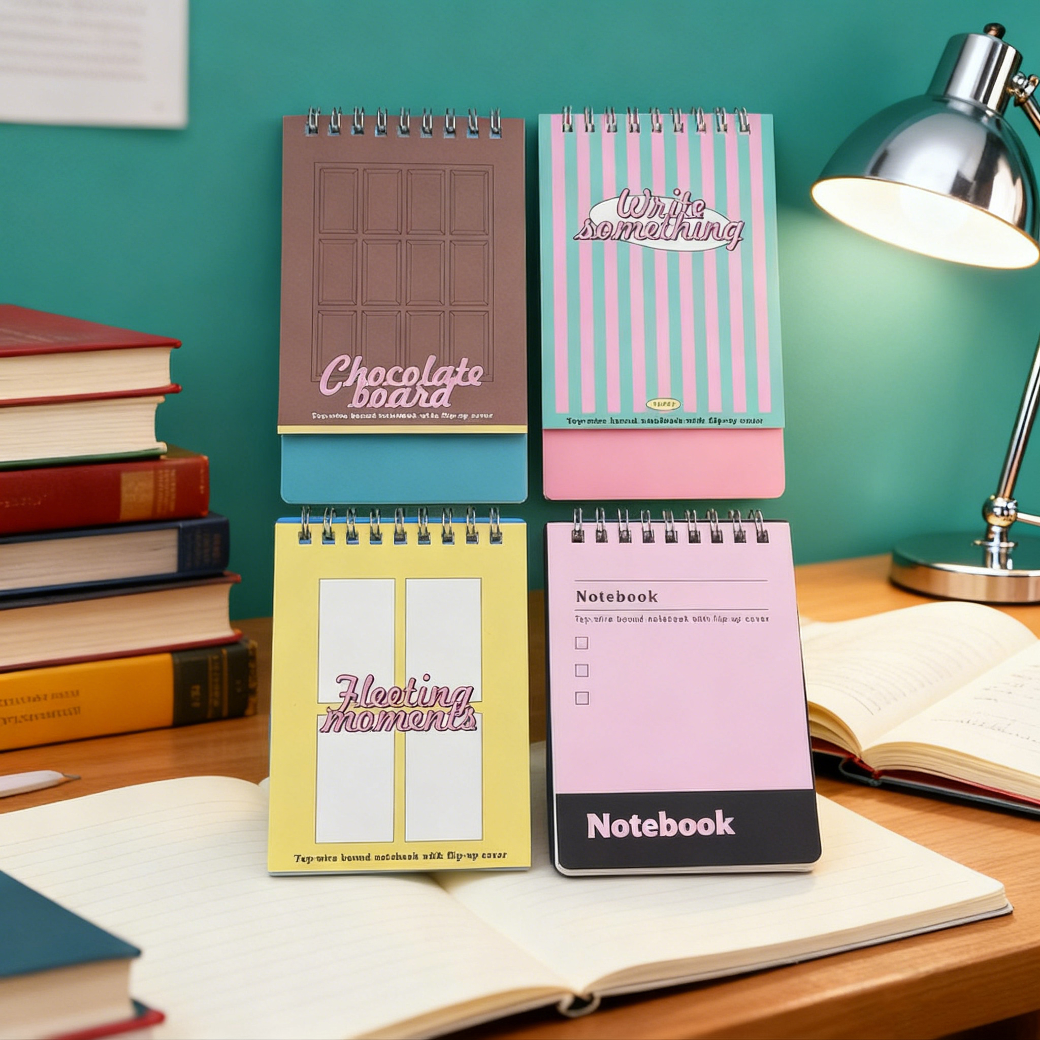 4 PCS 50-page spiral notebook, compact, thickened, silky smooth paper ...
