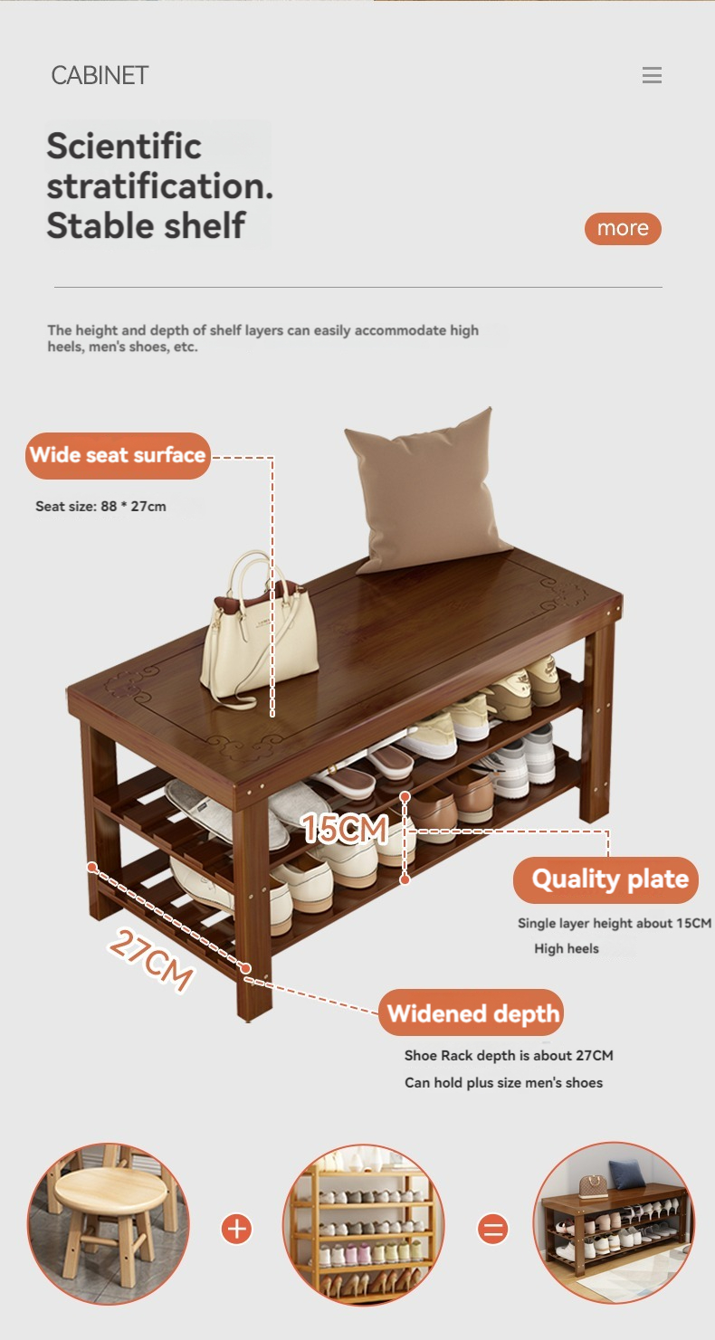 Wooden Shoe Changing Long Bench Carved Design Solid Wood Stool Bench ...