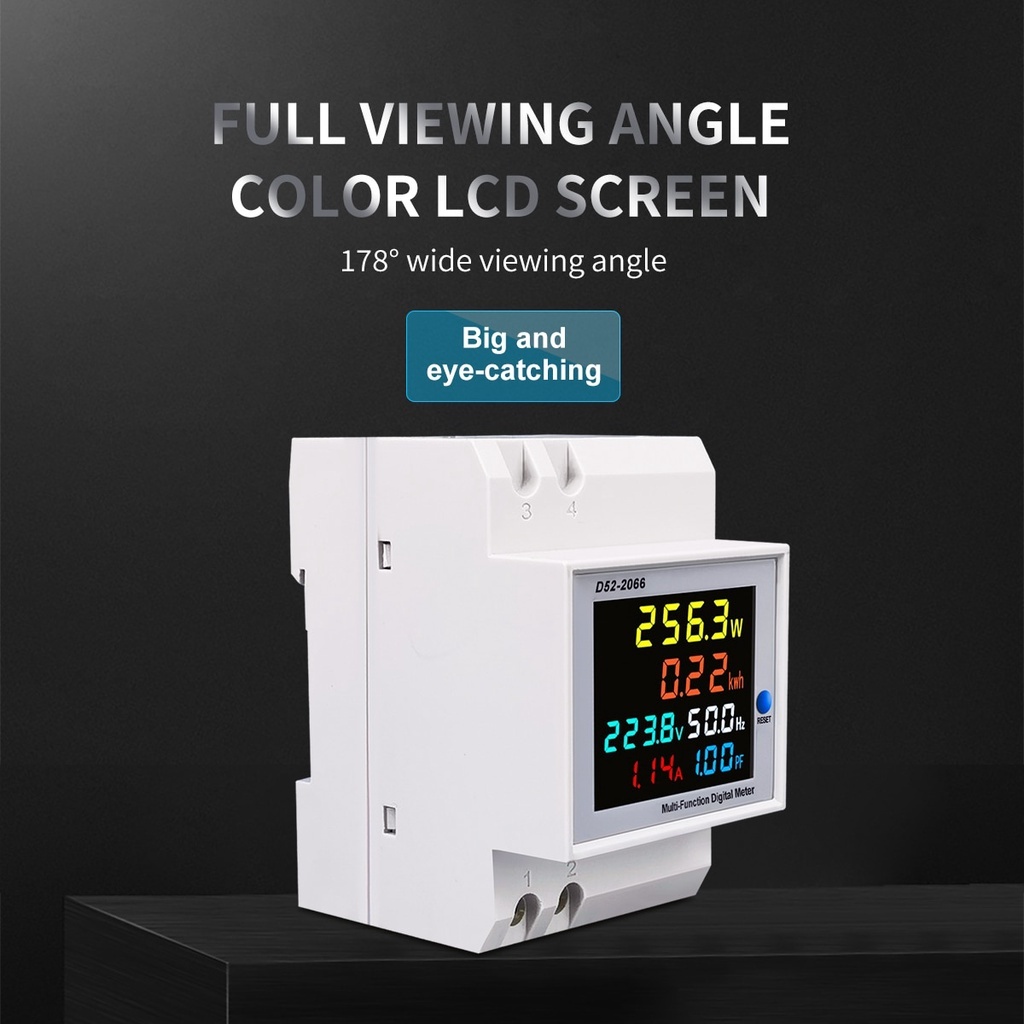 6-in-1 DIN Rail AC Energy Monitor – Voltage, Current, Power Factor ...