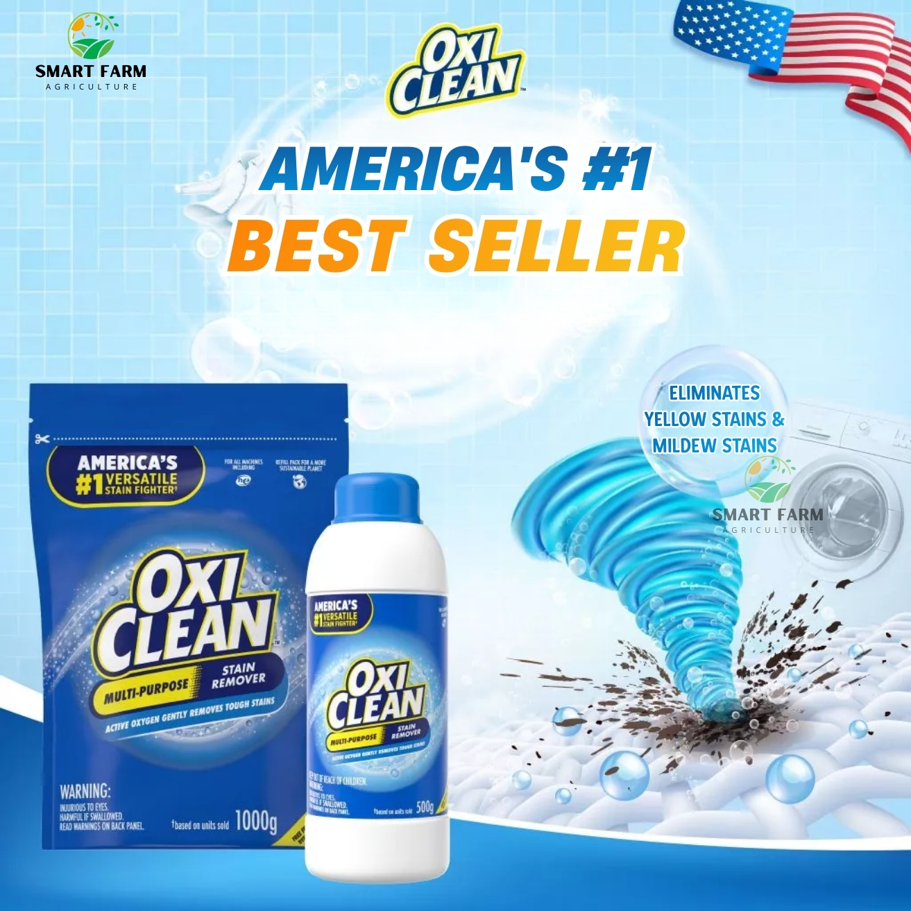 [Buy 1 Get 1] OxiClean Laundry Whitening Powder Eliminates Tough Old ...