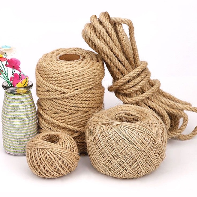 Diameter 1mm-30mm Jute rope hemp rope burlap retro handmade linen rope ...
