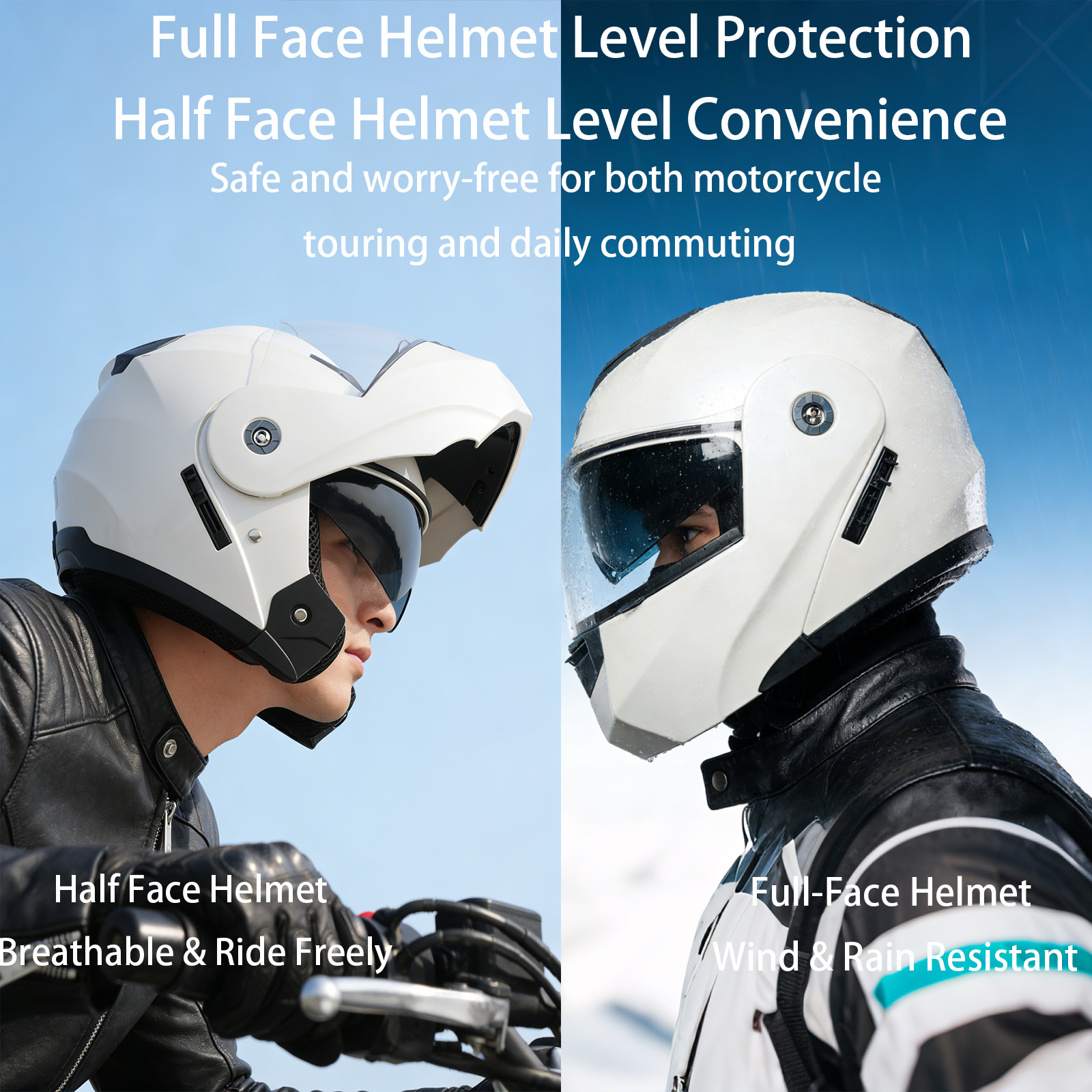【𝑭𝒍𝒊𝒑 𝑼𝒑】 HNJ Modular Dual Visor Helmet Full Face for Motorcycle Men ...