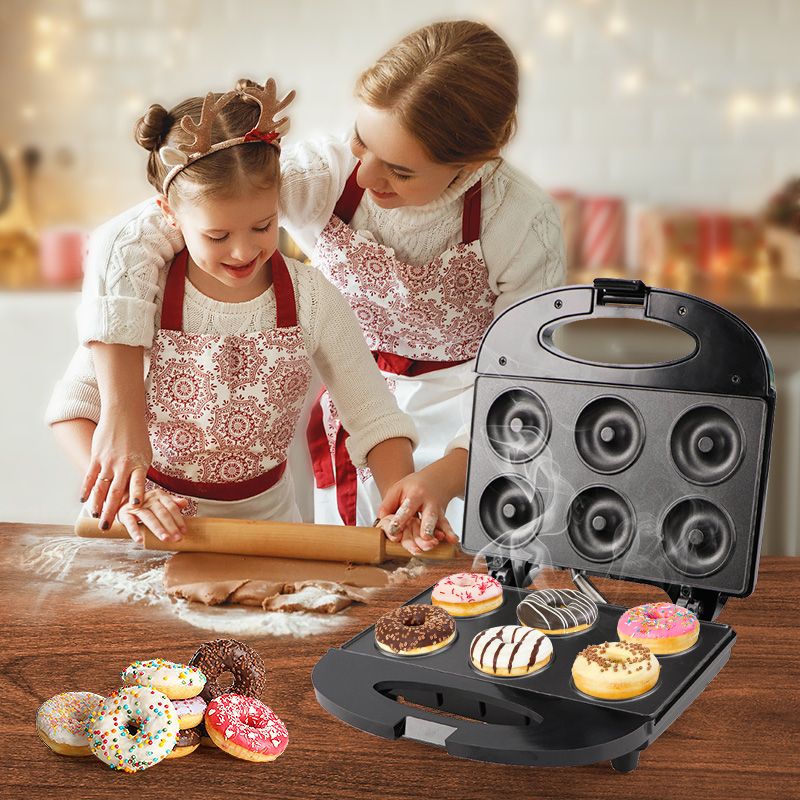 6 Holes Donut Maker Mini Donut Machine Sandwich Maker Breakfast Maker ...