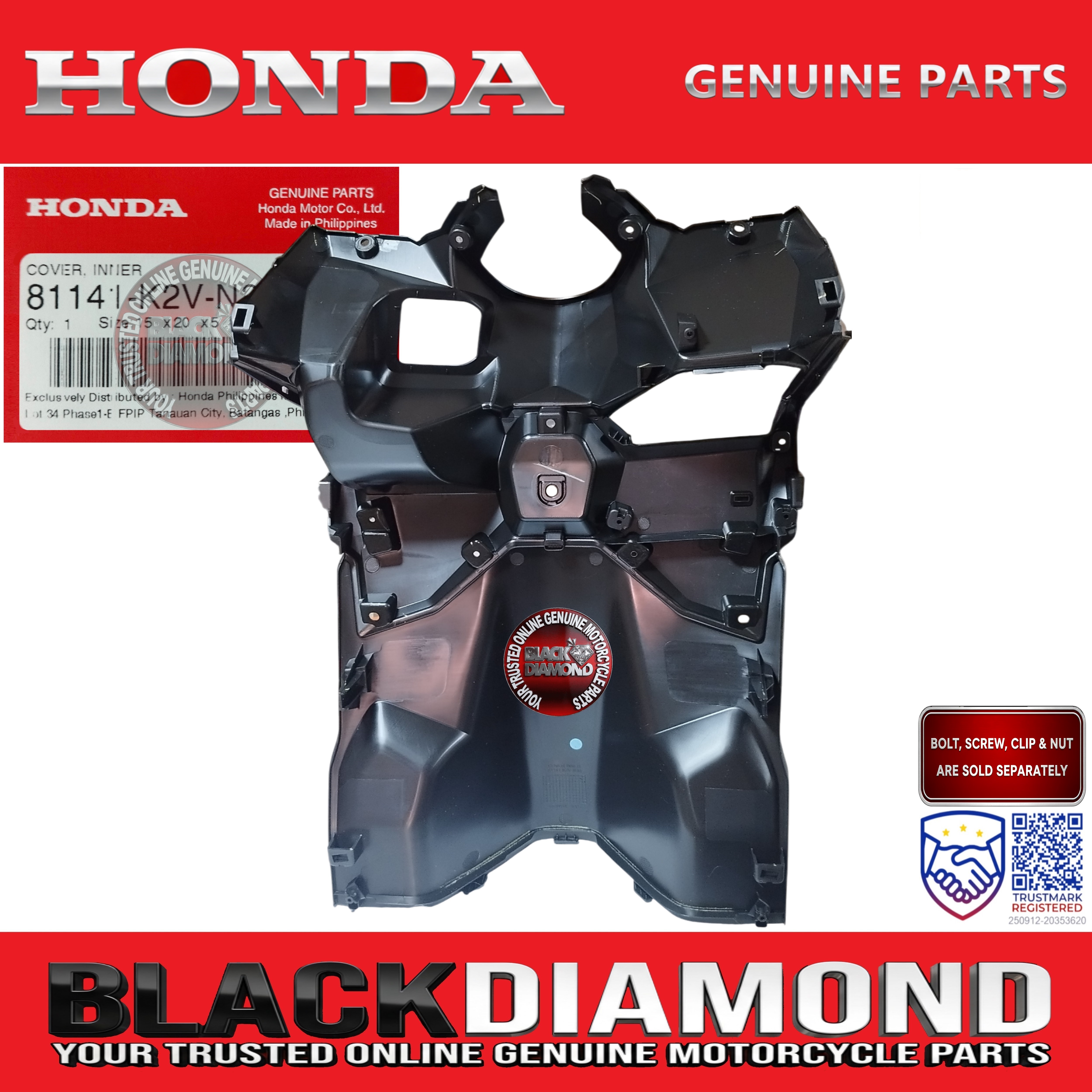 JOEY - ORIGINAL HONDA CLICK 125i VERSION 3 | COVER, INNER LOWER (DIBDIB ...