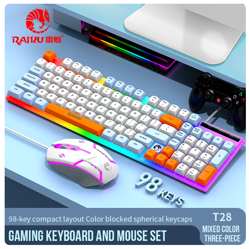 Zeus x Raiku T28 98 Keys Gaming Keyboard and Mouse Combo Rainbow ...