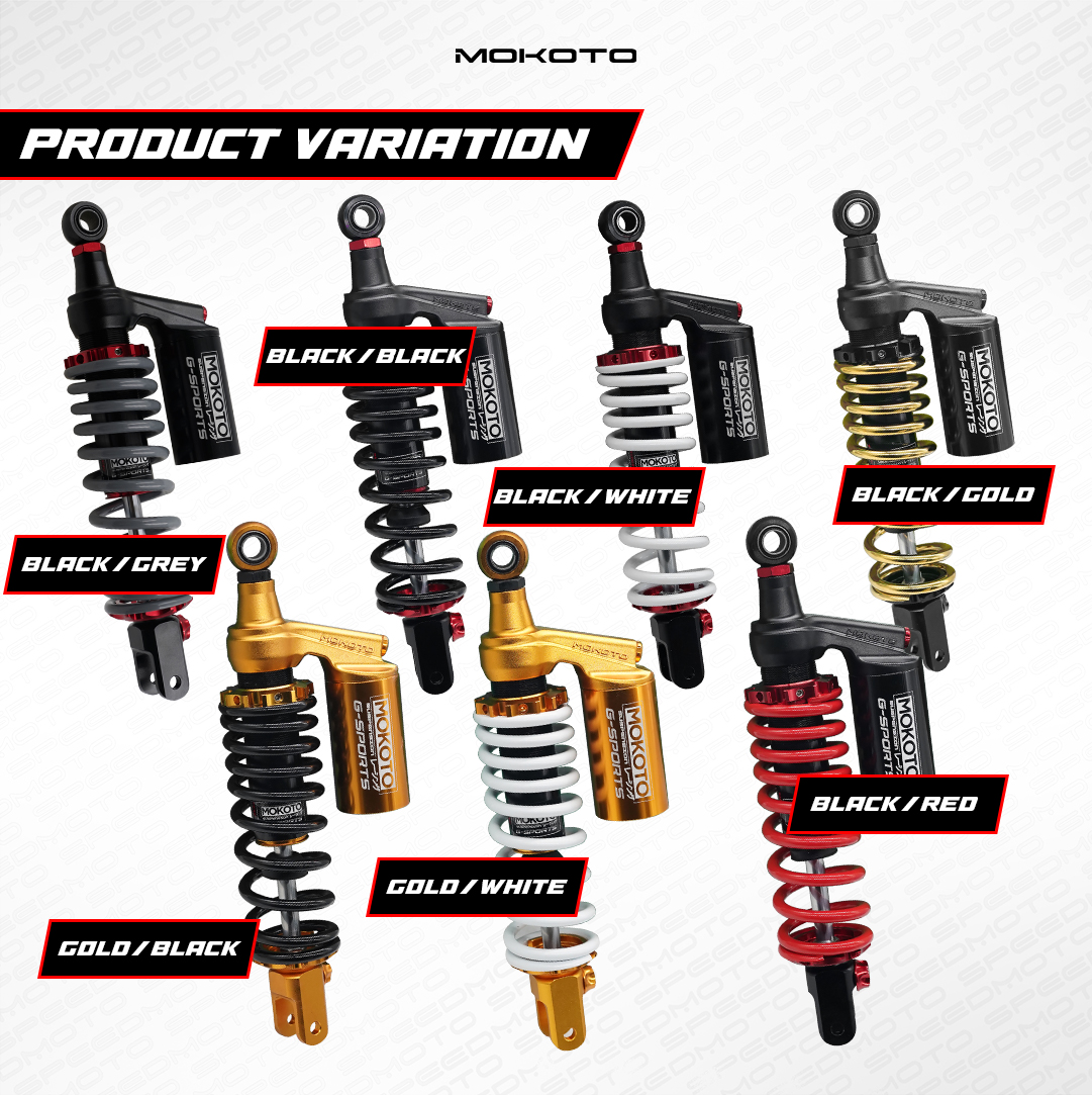 MOKOTO HONDA CLICK V1 V2 V3 REAR SHOCK ABSORBER WITH BASO 330MM GOLD ...