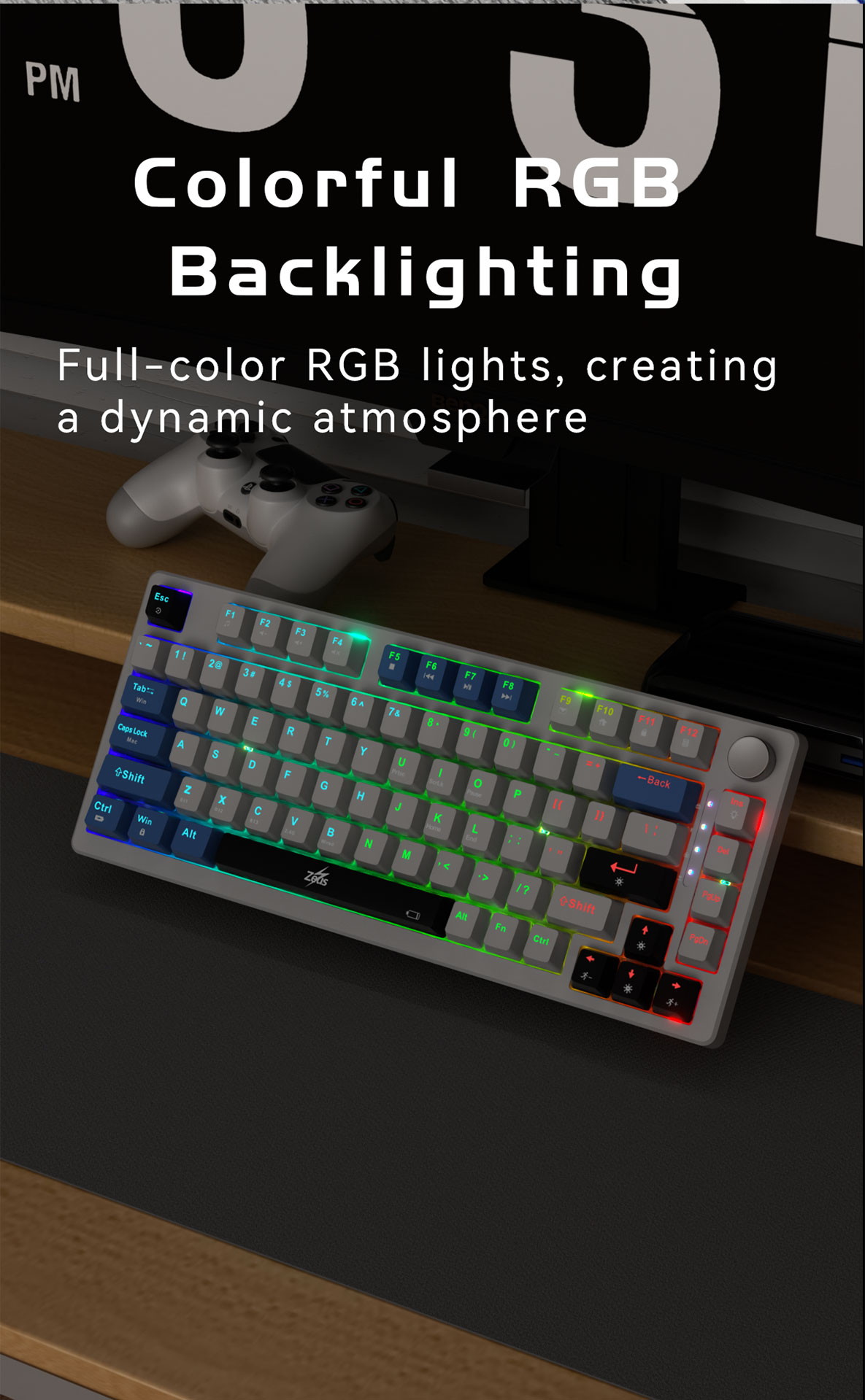 Zeus ZK066 81-Key Mechanical Keyboard Tri-Mode Wireless 2.4G Bluetooth ...