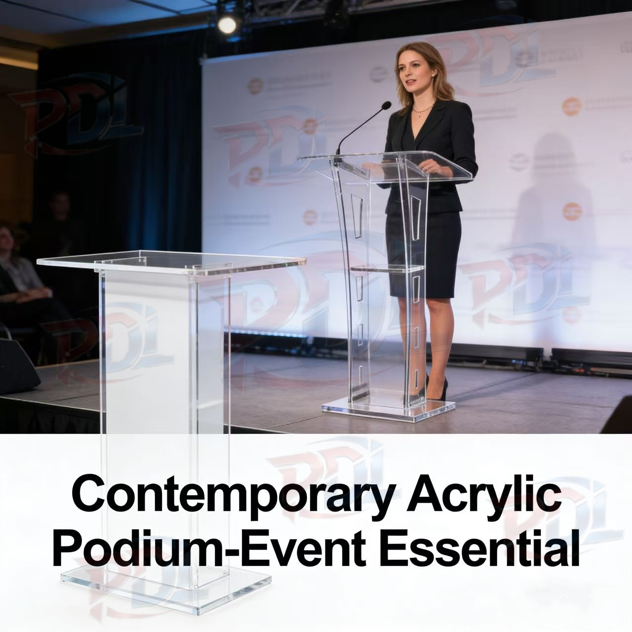Sturdy Acrylic Podium Stand Easy Assembly Clear Lectern Pulpit for ...