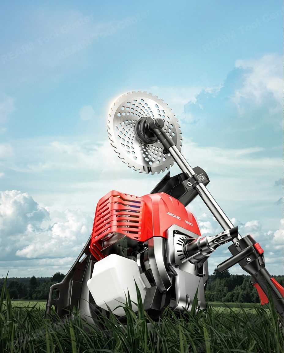 REAIM Grass Cutter 4 Stroke Backpack Design Gasoline Lawn Mower 2 ...
