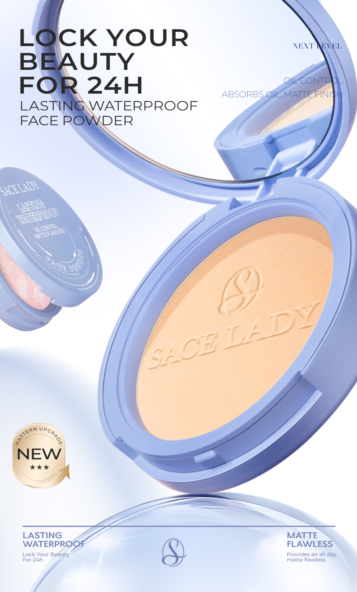 【BUY 1 TAKE 1】SACE LADY Matte Face Powder Oil Control Waterproof ...