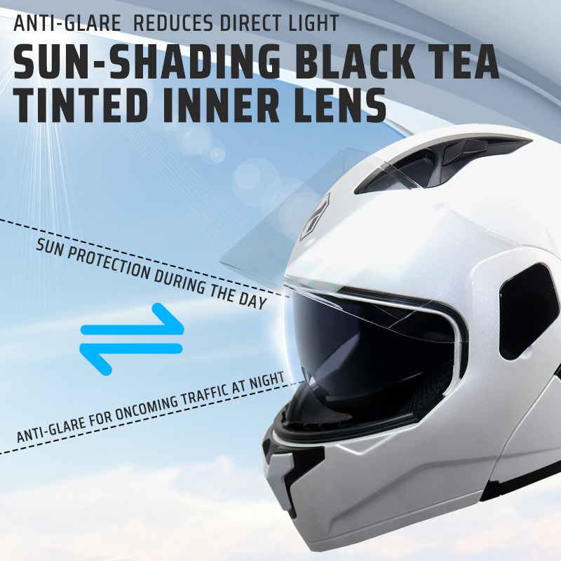 【𝑭𝒍𝒊𝒑 𝑼𝒑】HNJ Modular Dual Visor Helmet Full Face Helmet for Motorcycle ...