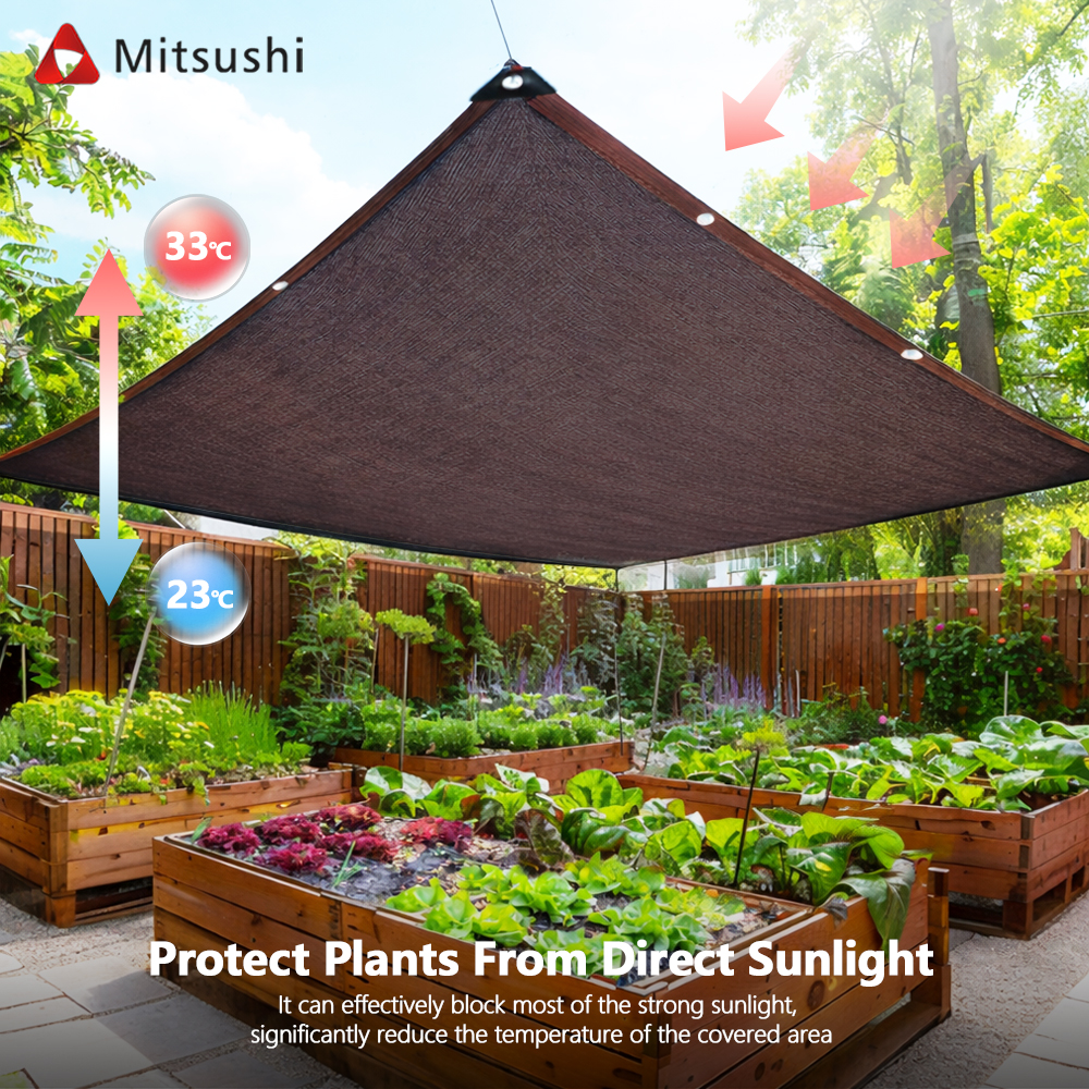 Mitsushi Outdoor Sunshade Net Brown/Beige Sun Protection Net UV ...