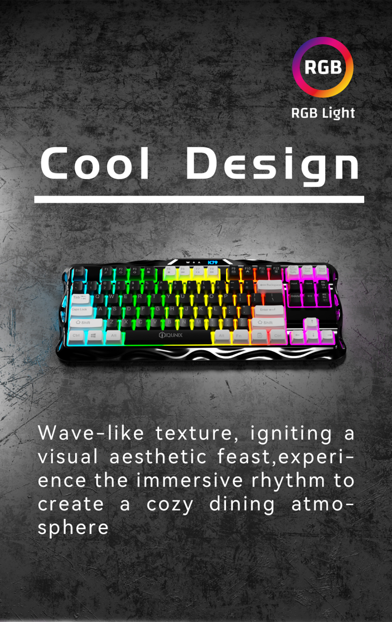 IQUNIX Wired Gaming Keyboard With Cool Cut Out RGB Lighting and Multi ...