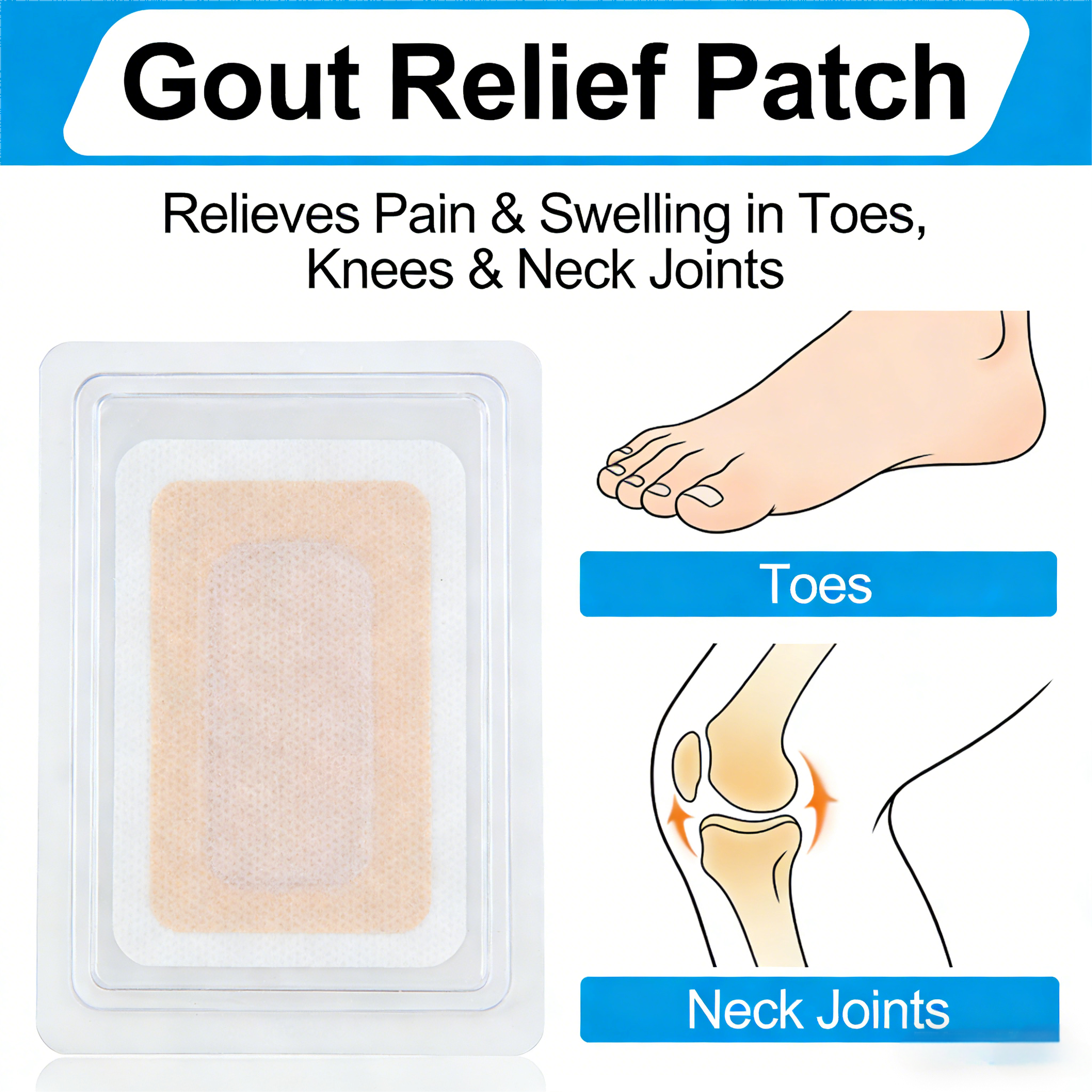 Mitsui Gout Relief Patch｜Directly Target Toe/Knee/Neck, Quickly Soothe ...