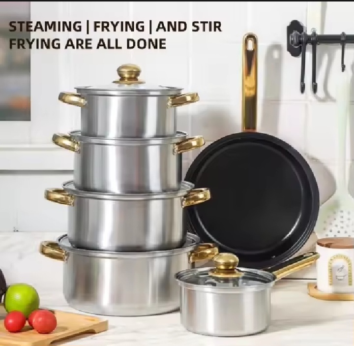 RANDOM/ Cookware Set Frying Pan Induction Ceramic Kawali Wok Soup Pot ...