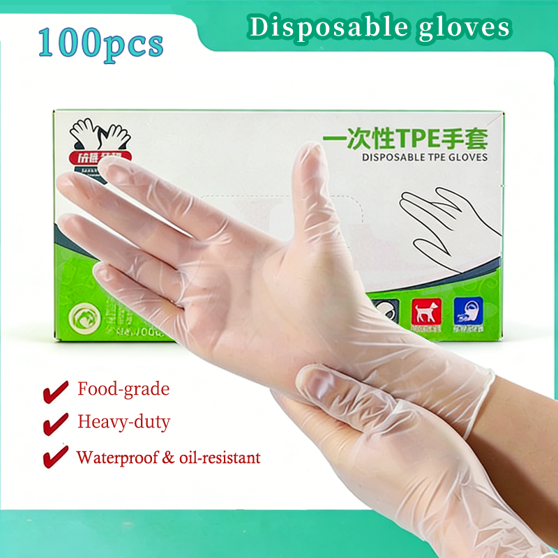 100/200-Pack TPE Disposable Gloves | Latex-Free, Clear Gloves for Home ...