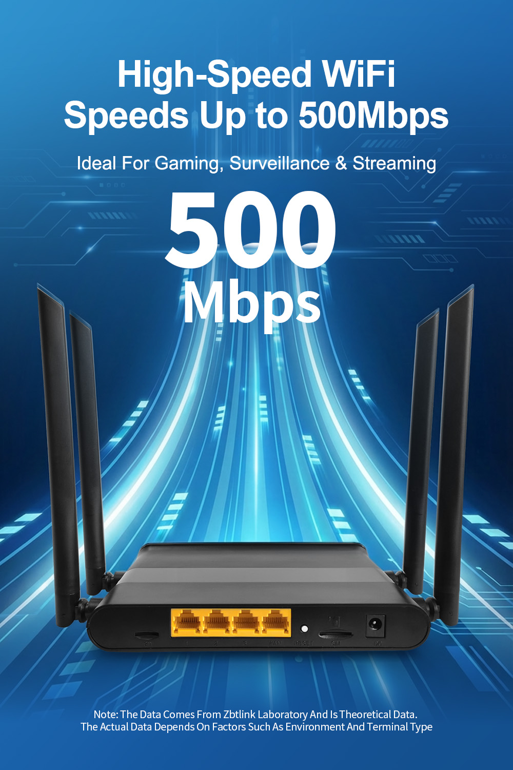 WORDFI WE5927-A 4G Wifi Router With Sim Slot 500Mbps 100M Lan Ports ...