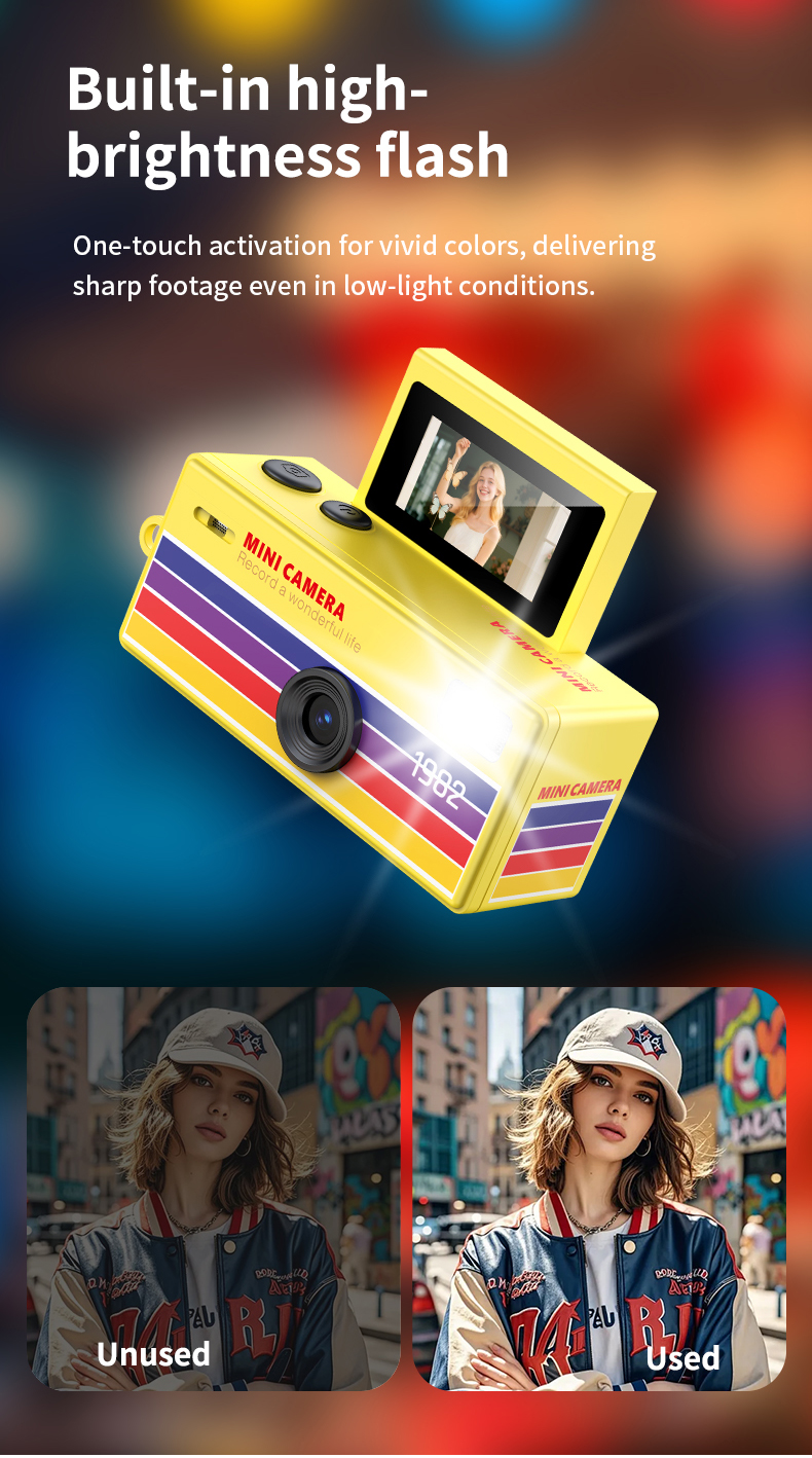 4K HD Mini Keychain Camera Portable Flip Screen Thumb Cameras Video ...