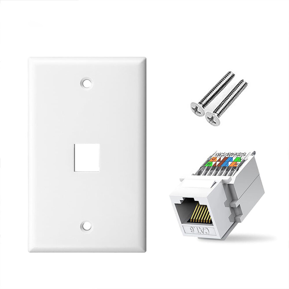 Cat6 Ethernet Wall Plate with RJ45 Keystone Jack Female to Female for ...