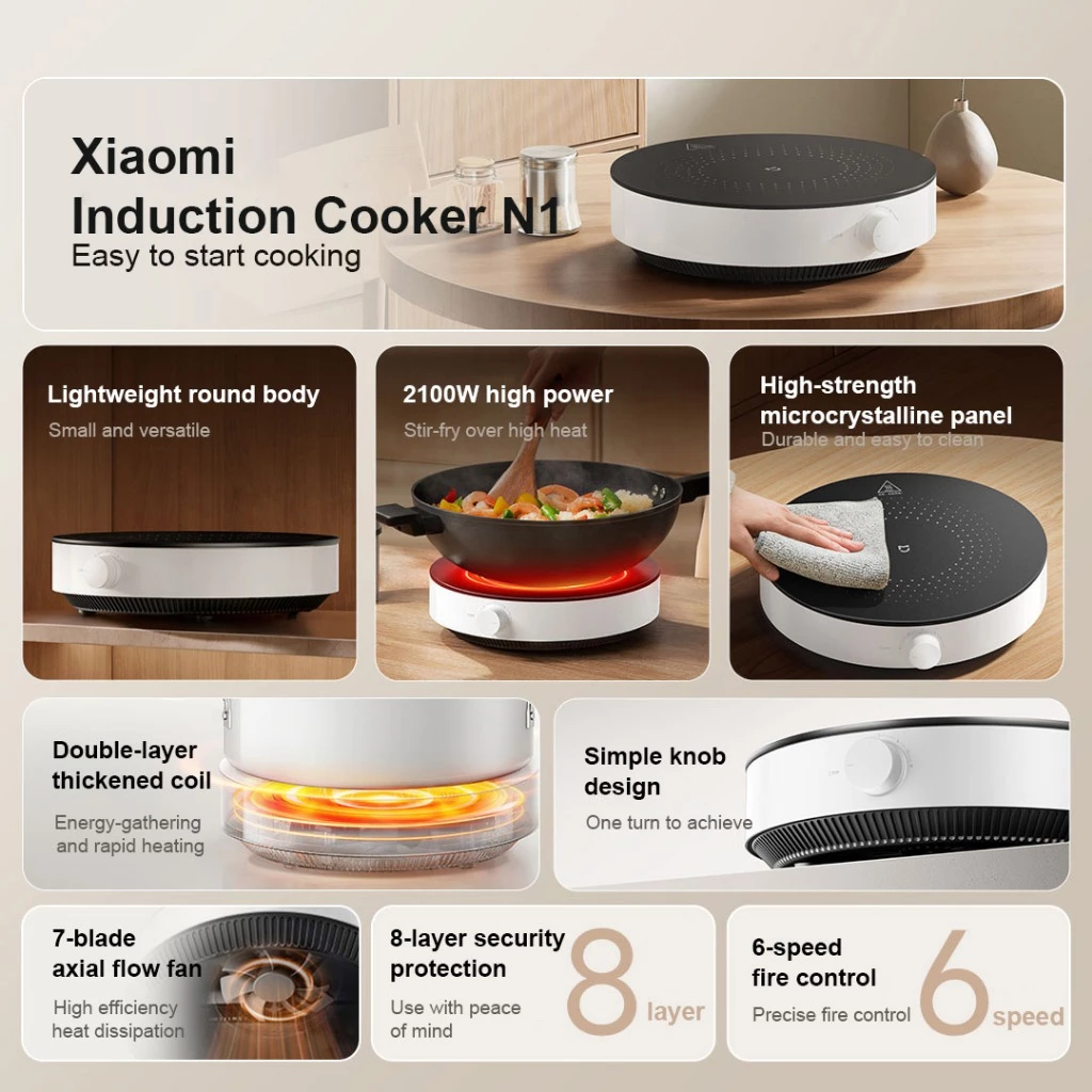 Xiaomi Induction Cooker N1 youth version 2100w Precise Control Power ...