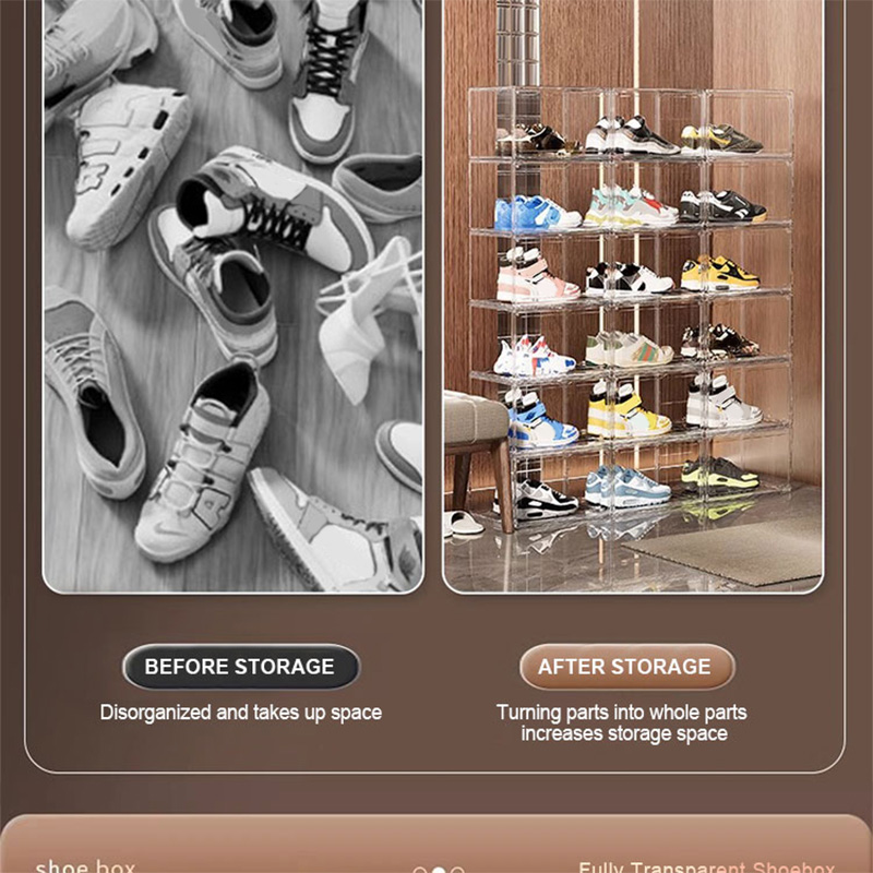 【Super shoes villa】Acrylic Shoe Box Stackable Magnetic Shoe Rack ...