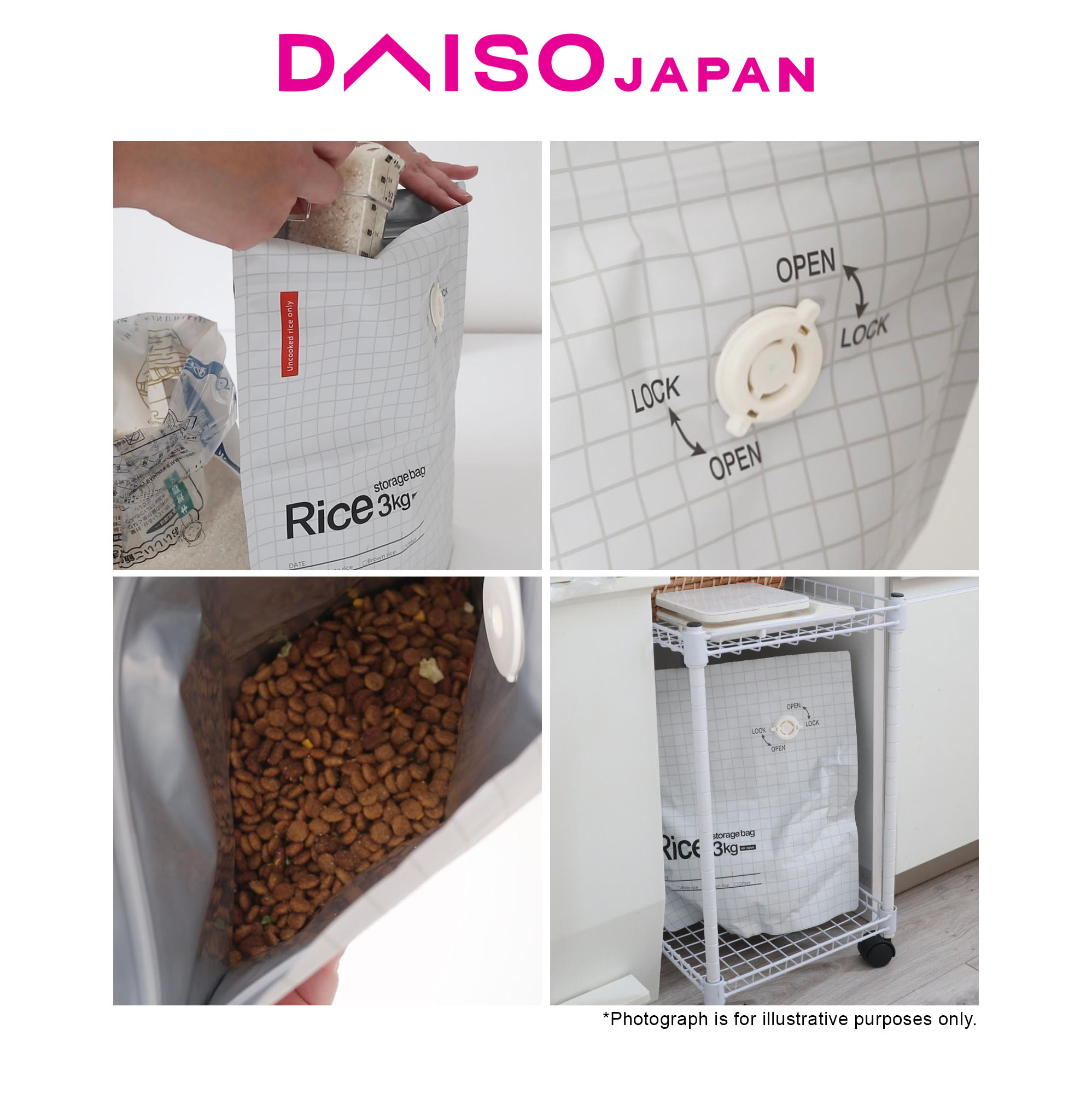 Daiso Storage Bag for Rice 3kg (1pc) | Shopee Philippines