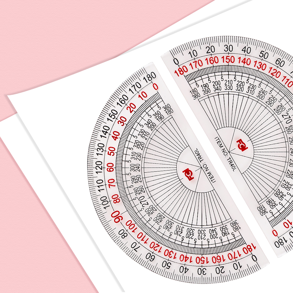 FCI Protractor Durable Transparent Plastic Flexible Protractor 0°to 180 ...