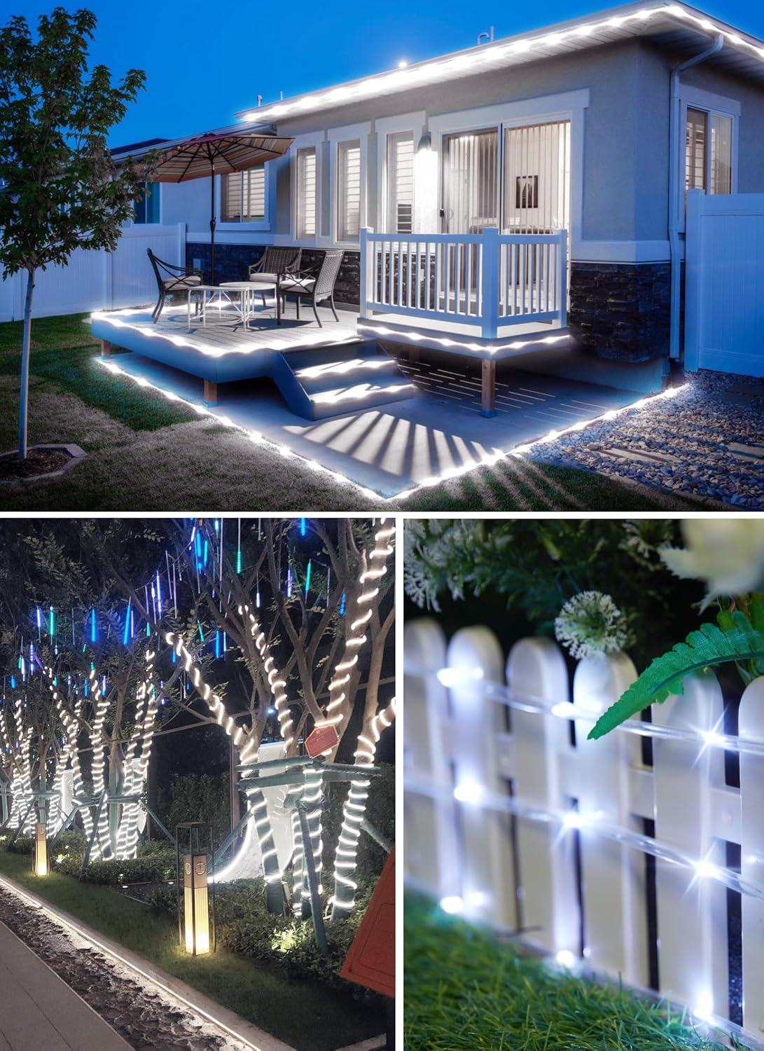 Solar PVC Rope Light 22M/12M/7M Waterproof IP65 Garden Christmas Decor ...