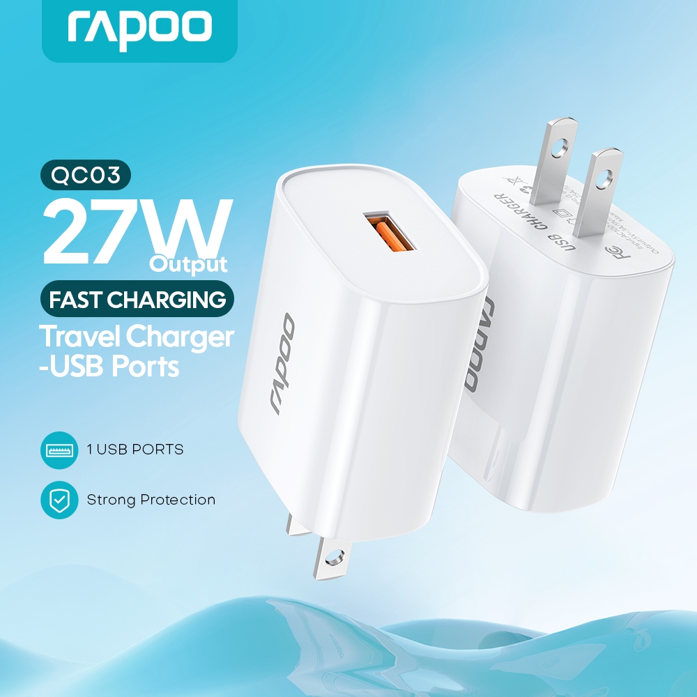 Rapoo QC03+SX04 USB Charger Port Fast Charging & USB to TYPE-C Cable ...