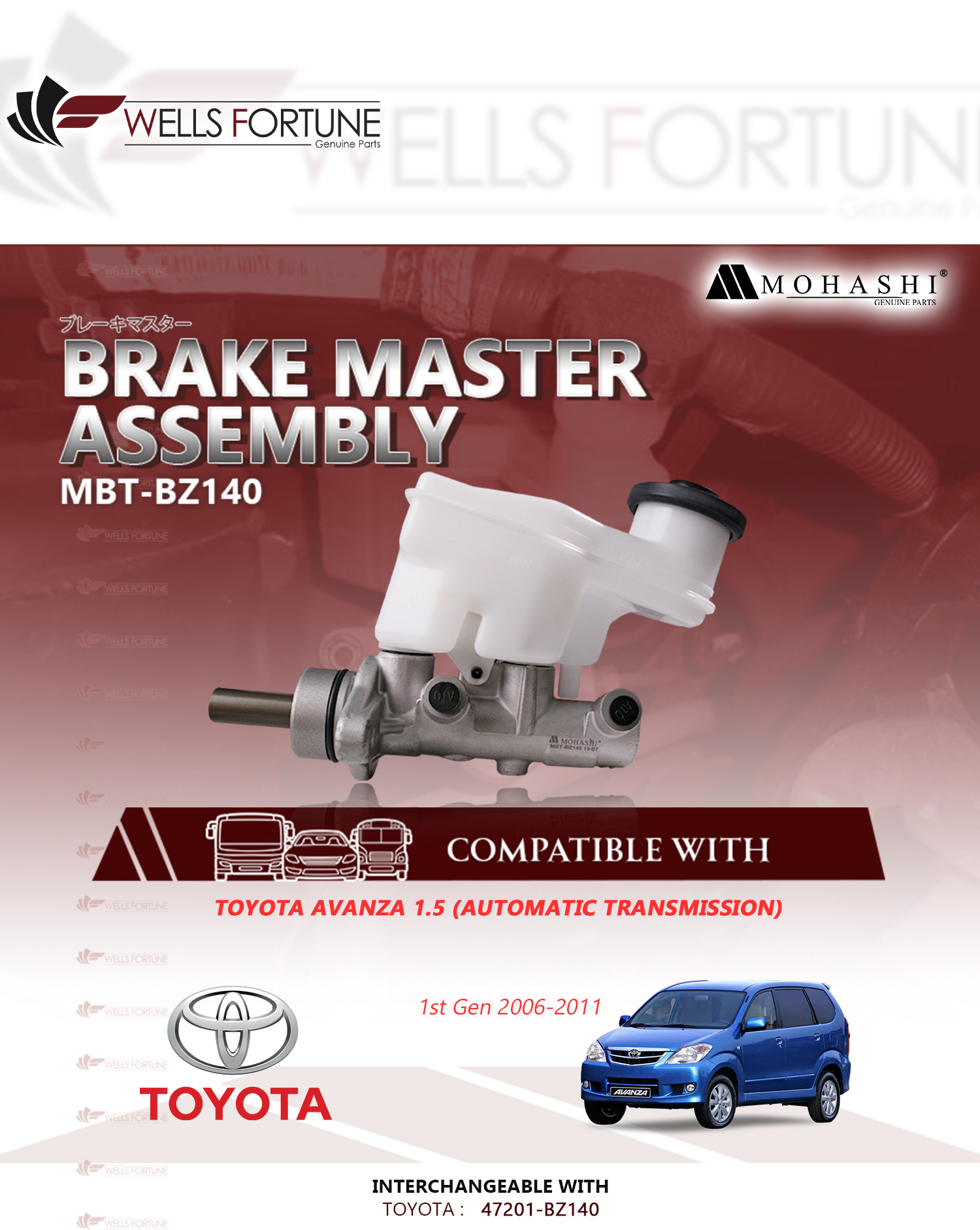 TOYOTA AVANZA 1.5 AUTOMATIC TRANSMISSION 2007 BRAKE MASTER ASSEMBLY ...