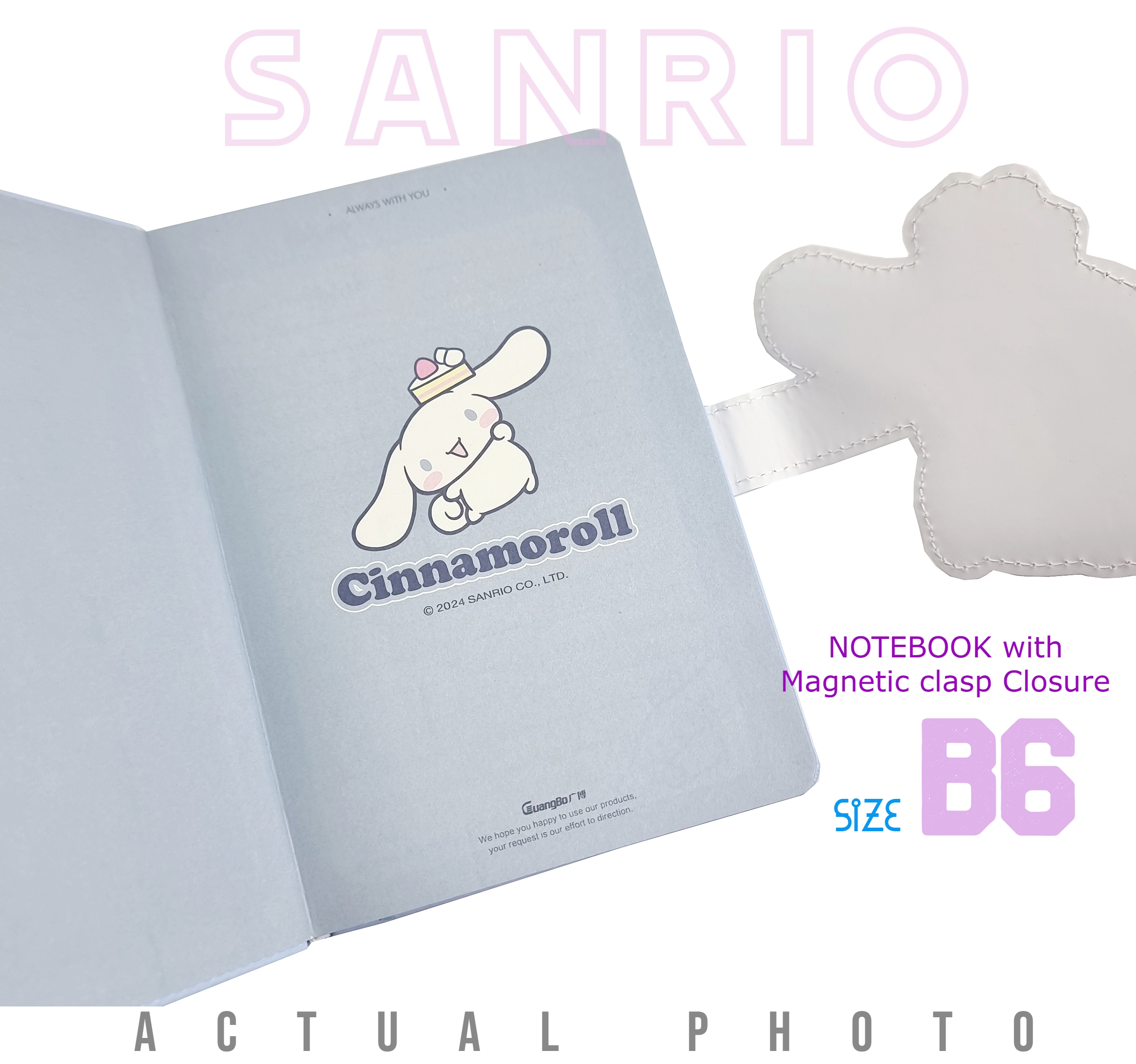 Magnetic Flip B6 notebook Cinnamoroll Kuromi Pochacco My Melody ...